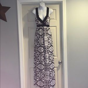 INC Black and White Maxi Dress Size L